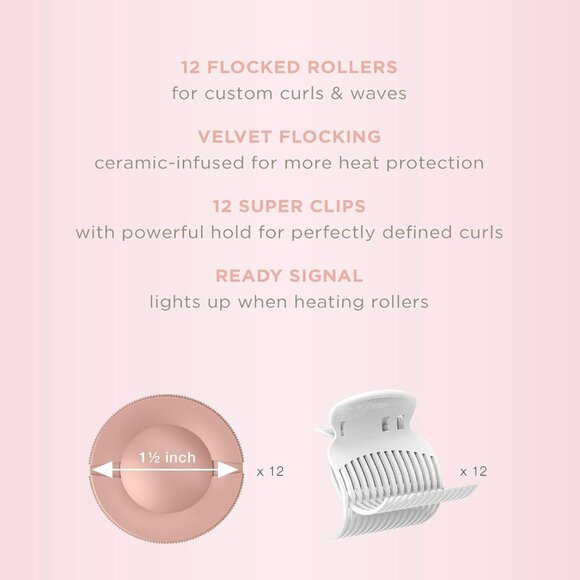 Conair Ceramic 1 1/2-inch Hot Rollers, Super Clips Included, Create Big Bouncy C - Picture 2 of 12